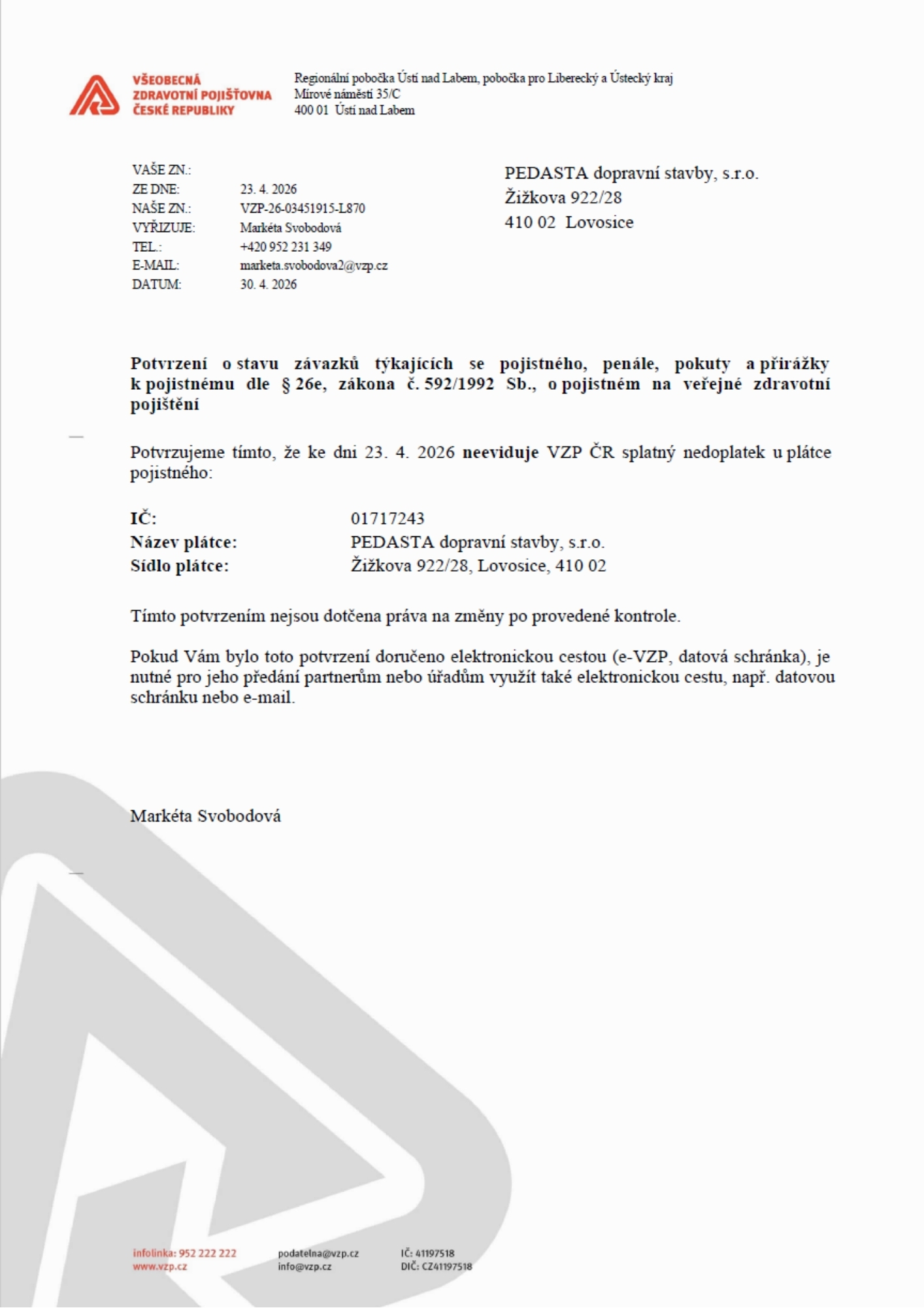 VZP Potvrzení 04 2026